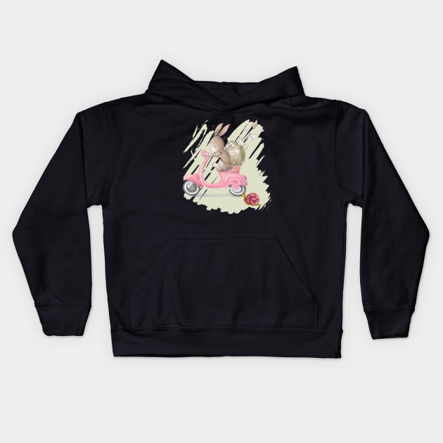 Mail Bunny Kids Hoodie by Lyn's Pixels